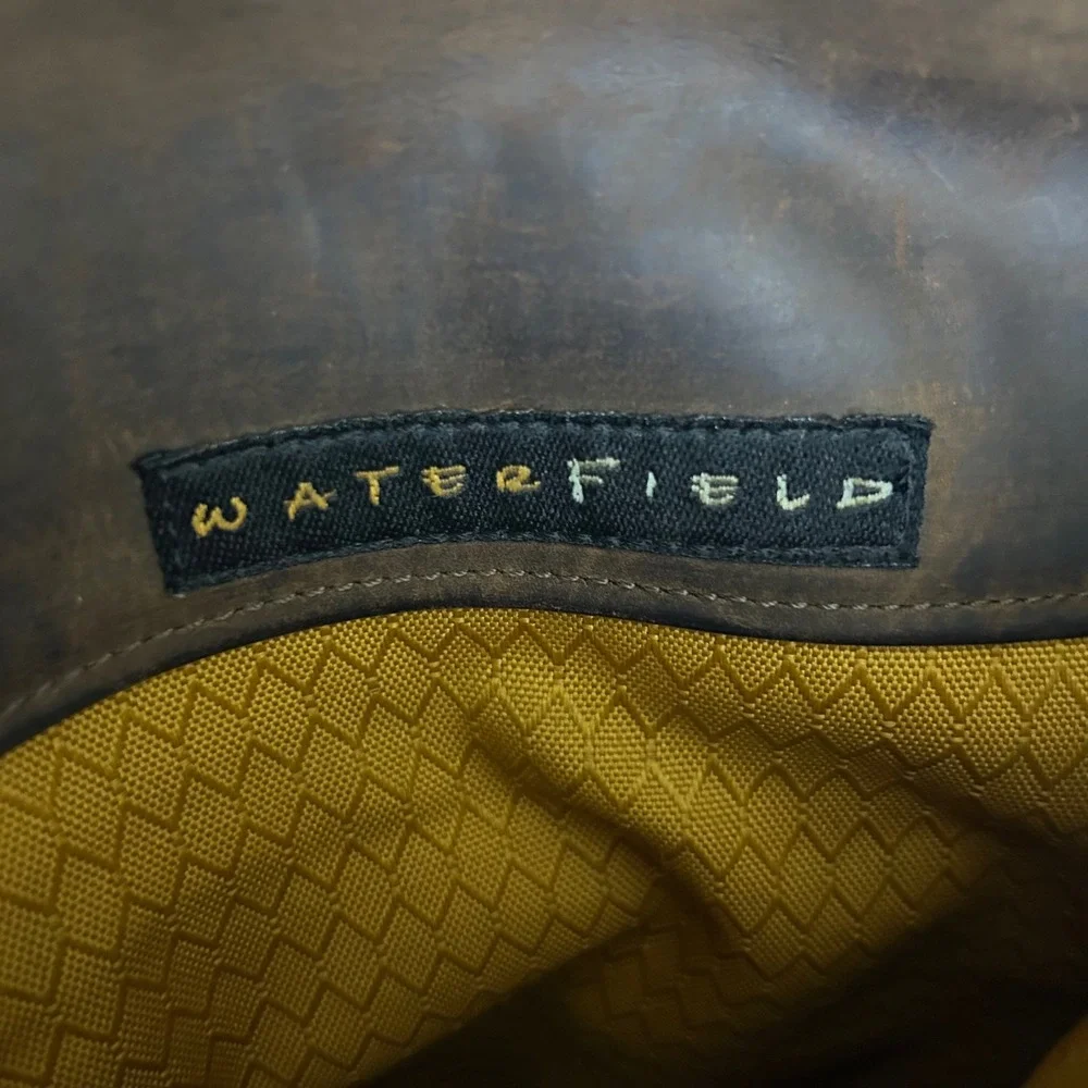 Waterfield Designs Muzetto Messenger Bag Brown Leather Waxed Canvas Made in‎ SF